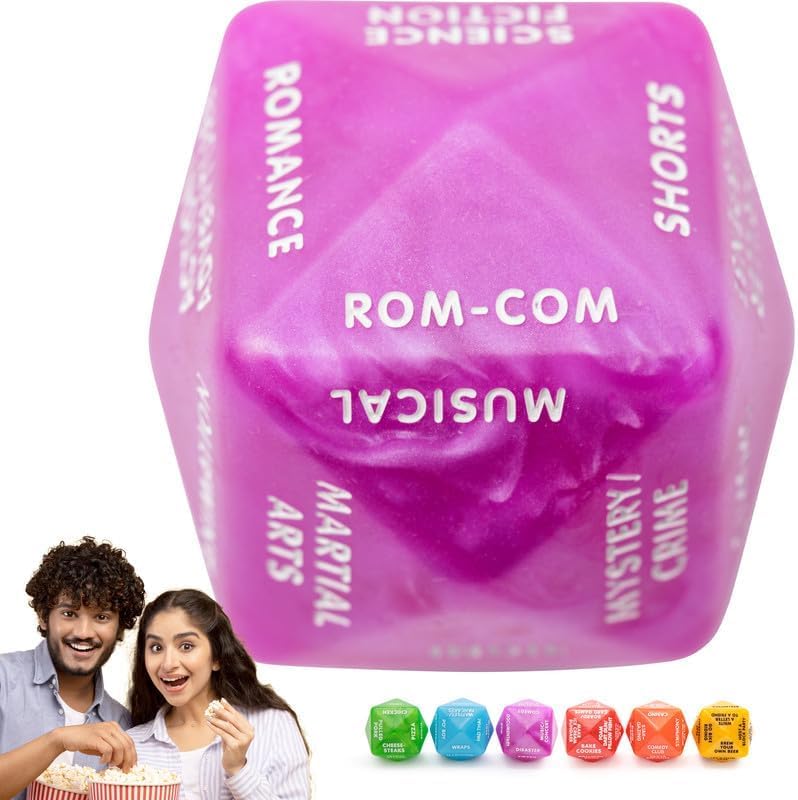 Itera Movie Dice - Fun Couples Movie Date Night Ideas 2"x2"x2" Decision Dice in Purple - Image 2